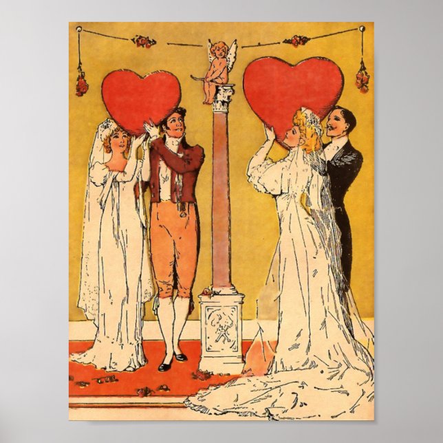 Poster Valentines vintages (Devant)