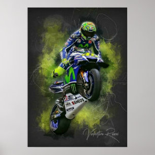 Poster valentino rossi, légende moto gp, le docteur 46,