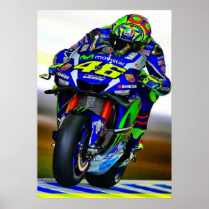 Poster valentino rossi, légende moto gp, le docteur 46,