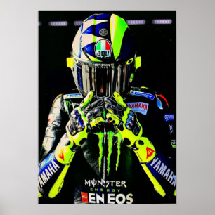 Poster valentino rossi, légende moto gp, le docteur 46,