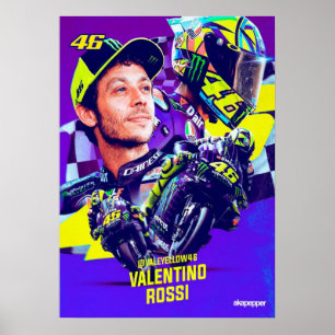 Poster valentino rossi, légende moto gp, le docteur 46,
