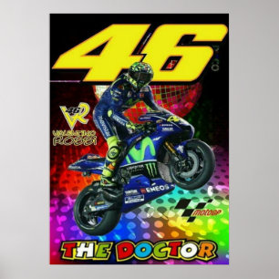 Poster valentino rossi, légende moto gp, le docteur 46,