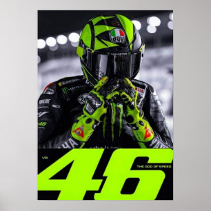 Poster valentino rossi, légende moto gp, le docteur 46,