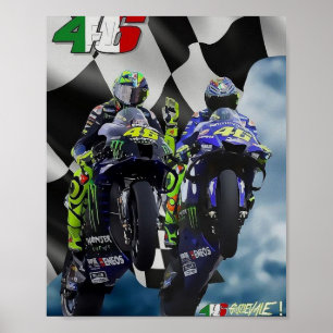 Poster valentino rossi, légende moto gp, le docteur 46, r