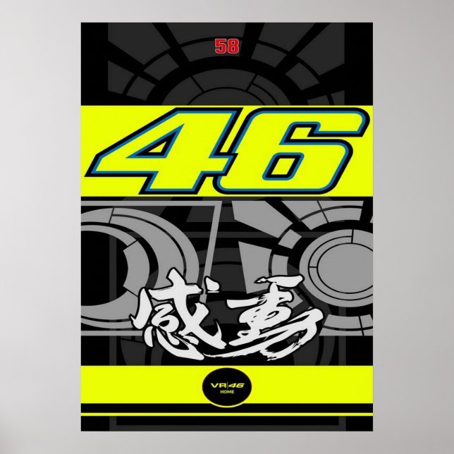 Poster valentino rossi, moto gp legend,    the doctor 46, (Devant)