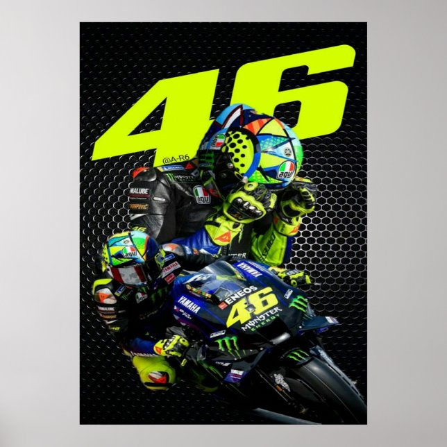 Poster valentino rossi, moto gp legend,    the doctor 46, (Devant)
