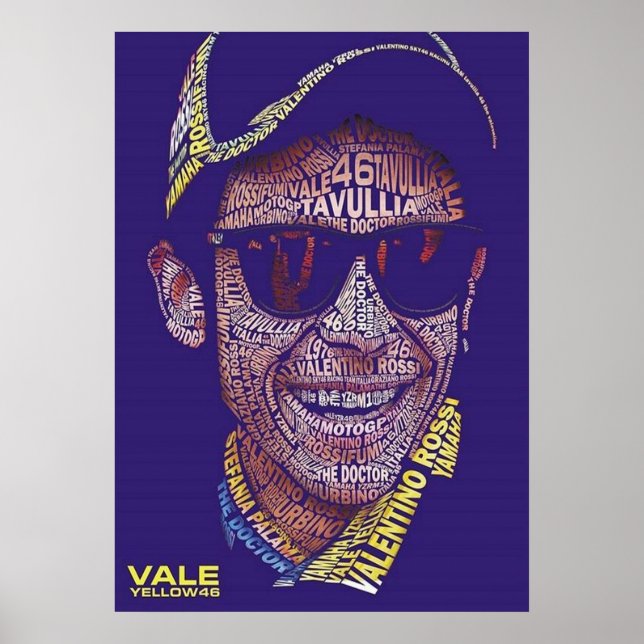 Poster valentino rossi, moto gp legend,    the doctor 46, (Devant)