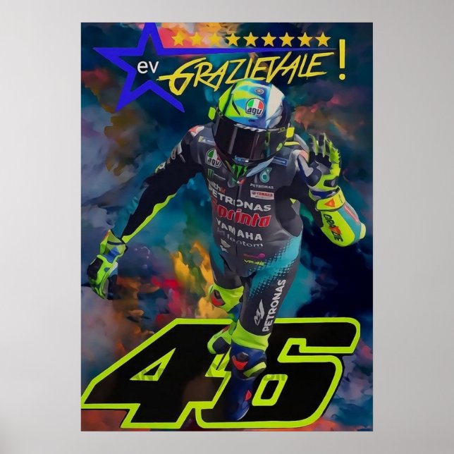 Poster valentino rossi, moto gp legend,    the doctor 46, (Devant)