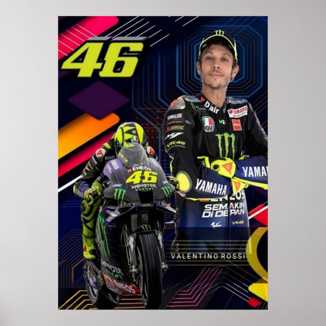 Poster valentino rossi, moto gp legend,    the doctor 46, (Devant)
