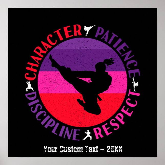 Poster Valeurs fondamentales des arts martiaux - Karate (Devant)