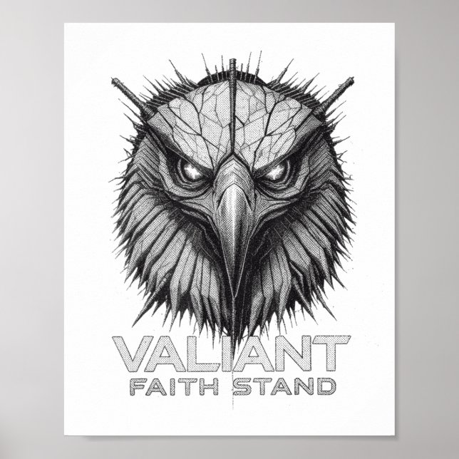Poster Valiant Faith Stand Eagle Christian Courage Streng (Devant)