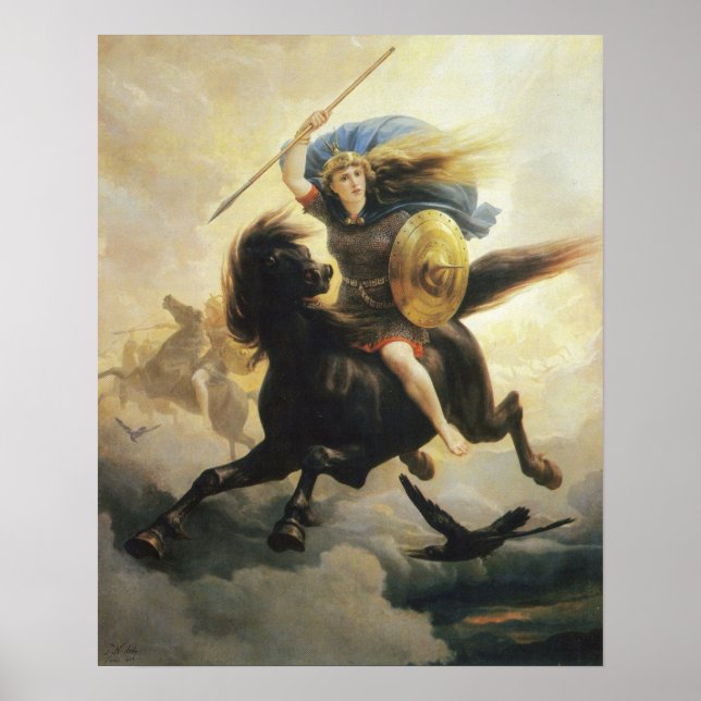 Poster "Valkyrie" (1869) par Peter Nicolai Arbo (Devant)