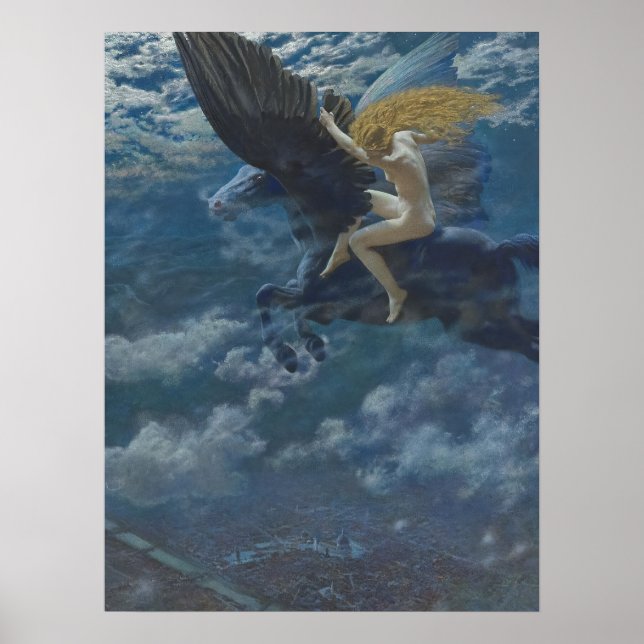 Poster Valkyrie monte un cheval ailé - Dream Idyll (Devant)