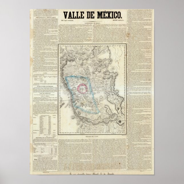 Poster Valle de Mexico, Mexique (Devant)