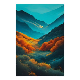 Poster Vallée de Couleurs Vives