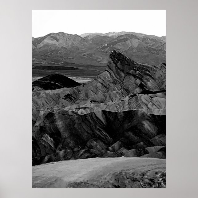 Poster Vallée de la mort Zabriskie Point Black White Phot (Devant)