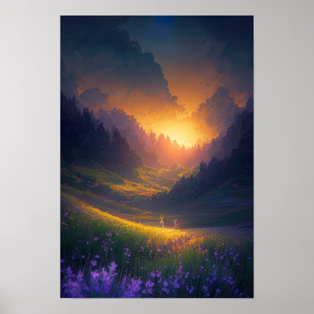 Poster Vallée des couleurs rayonnantes (Devant)