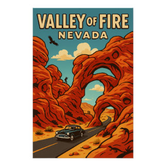 Poster Vallée du feu - Le désert rouge du Nevada