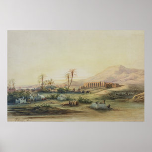 Poster Vallée du Nil avec les ruines du Temple de