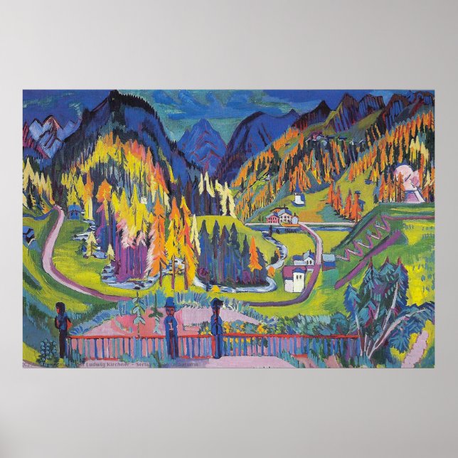 Poster Vallée du Sertig à l'automne (Devant)