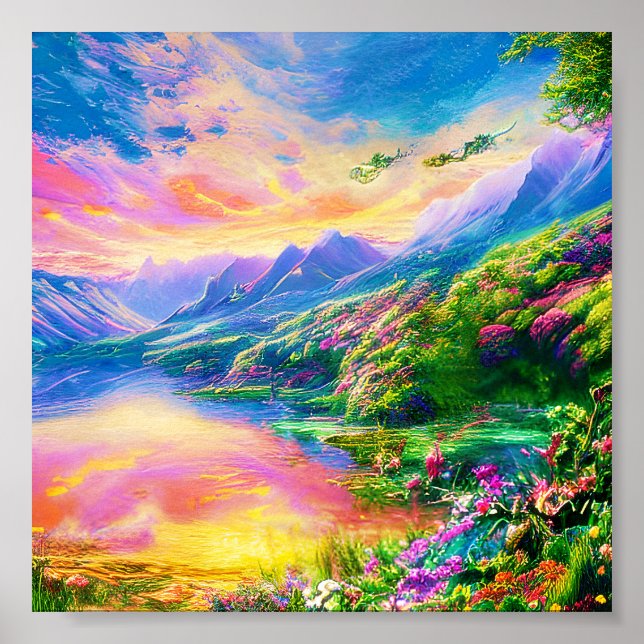 Poster Vallée florale douce (Devant)