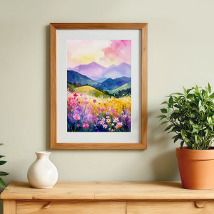 Poster Vallée paisible Floroming Hills Wall Art