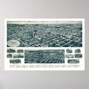 Poster Valley Stream, NY Carte panoramique - 1924