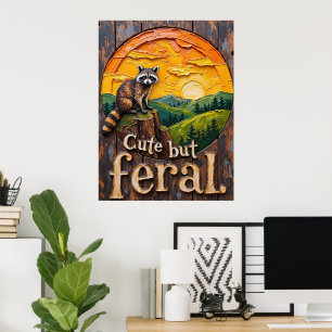 Poster Valley Vista : Raccoon dans le crépuscule
