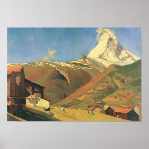 Poster Vallotton-Vue de Felix de Zermatt