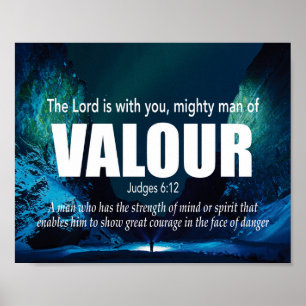 Poster VALOR Mighty Man Juges 6:12 Christian
