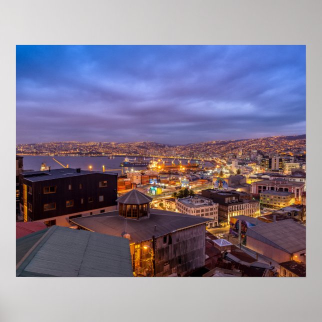Poster Valparaiso la nuit (Devant)