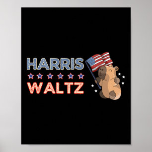 Poster Valse 2024 Chemise Capybara Drapeau Patriot Capy R