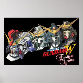 Poster Valse sans fin de l'aile Gundam Les cinq