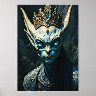 Poster Valtharion Ancien Roi Elfe - Fantastique Sombre