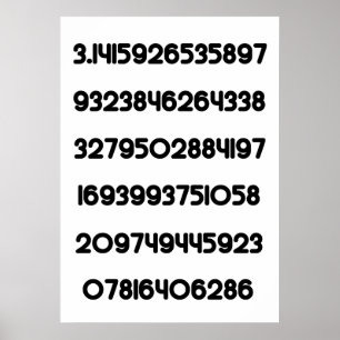 Poster Value of Pi Pie 3.14159 Mathematical Constant π