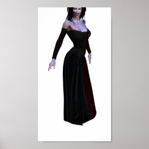 Poster Vampier en noir et rouge sang