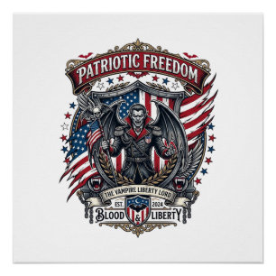 Poster Vampire Patriotique Liberté Seigneur Horreur Monst