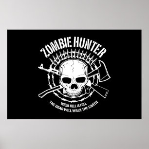 Poster vampires de chasseur de zombi vivant complètement