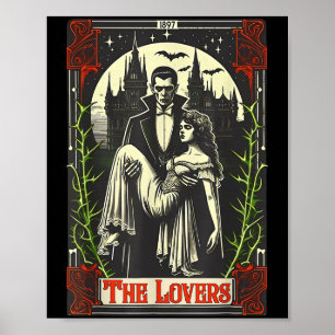 Poster Vamre Monstre Dracula Et Mariée Les Amoureux Tarot