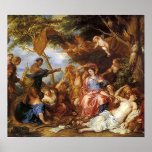 Poster Van Dyck - Course De Baisers Jaunes Et De Myrtille