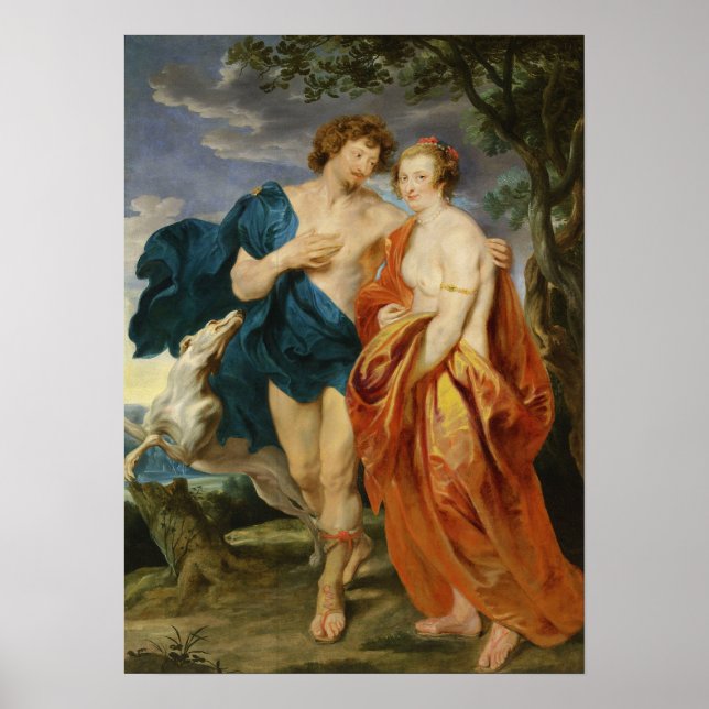 Poster Van Dyck - George Villiers Marquess, Wife Katheri. (Devant)