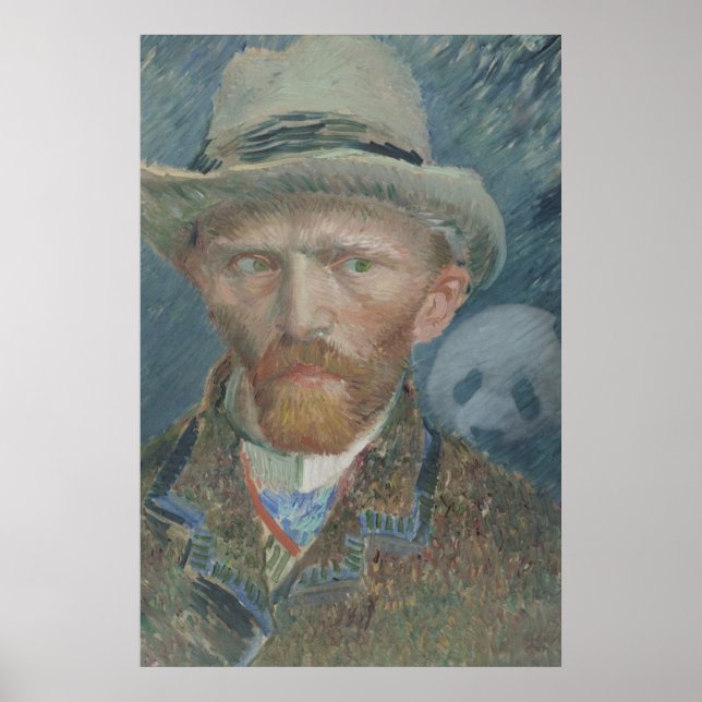 Poster : Van Gogh Autoportrait avec Panda géant (Devant)