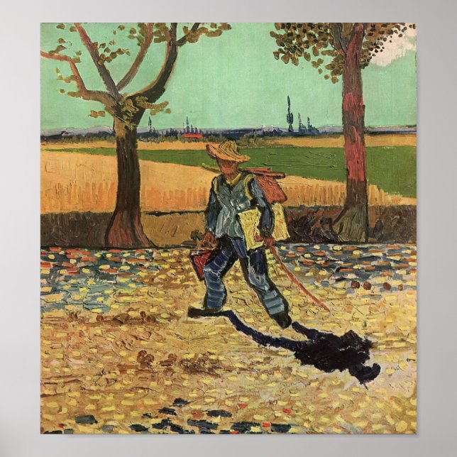 Poster Van Gogh - Autoportrait sur la route de Tarascon (Devant)