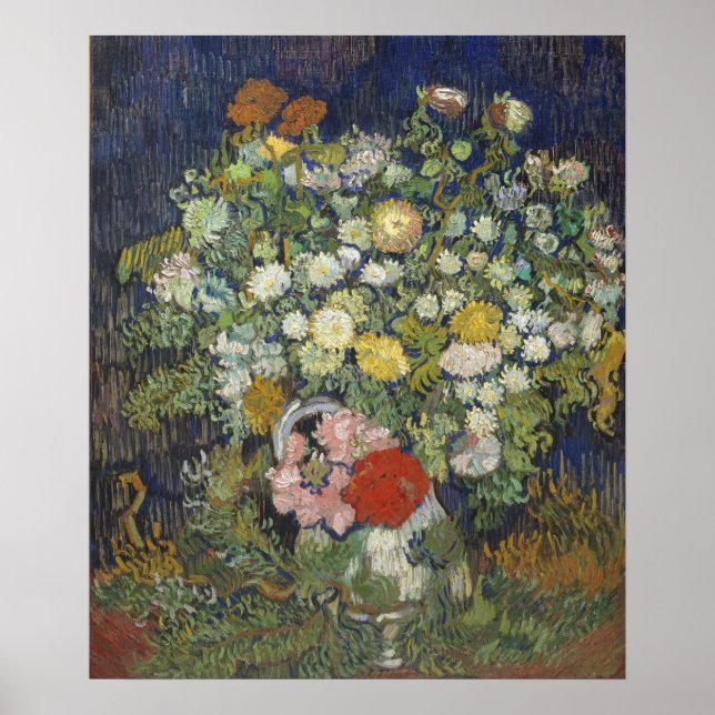 Poster Van Gogh Bouquet Fleurs Vase Peinture (Devant)