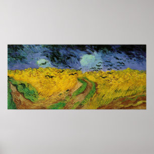 Poster van Gogh - Champ de blé avec corbeaux (1890)