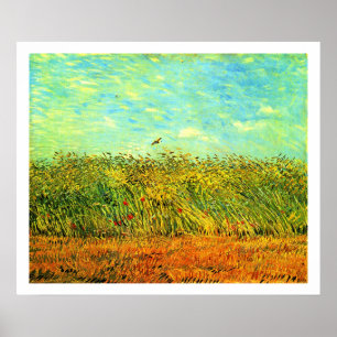 Poster Van Gogh - Champ de blé avec une alouette,