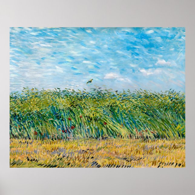 Poster Van Gogh, Champ de blé avec une lark, 1887 (Devant)