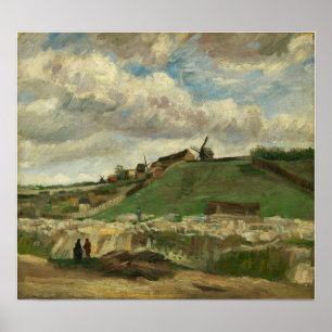 Poster Van Gogh - Colline De Montmartre Avec Carrière De 