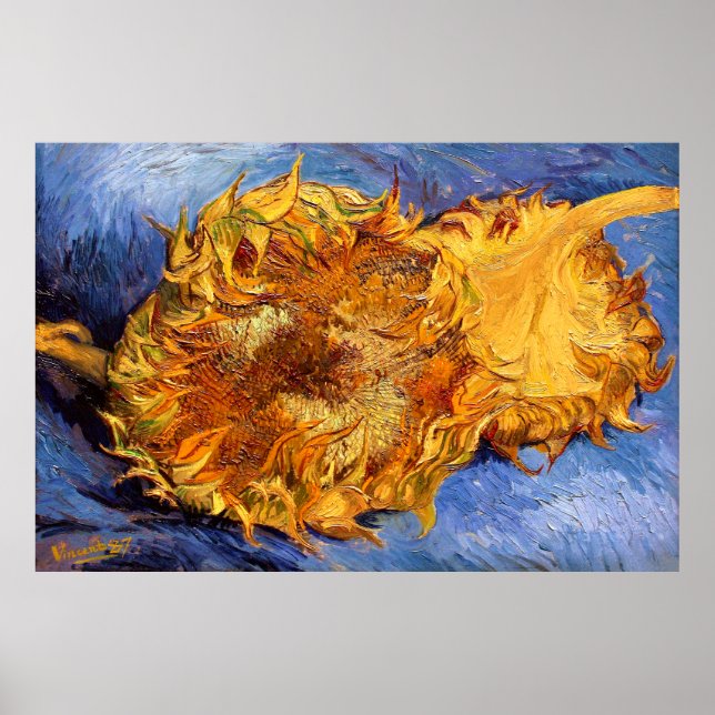 Poster Van Gogh : Deux tournesols coupés (Devant)
