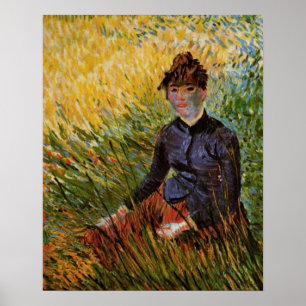 Poster Van Gogh; Femme assise dans l'herbe, Beaux-arts vi